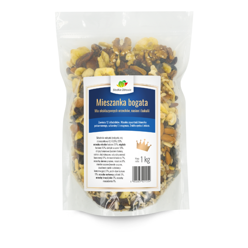 Mieszanka studencka bakaliowa orzechowa bogata 1kg