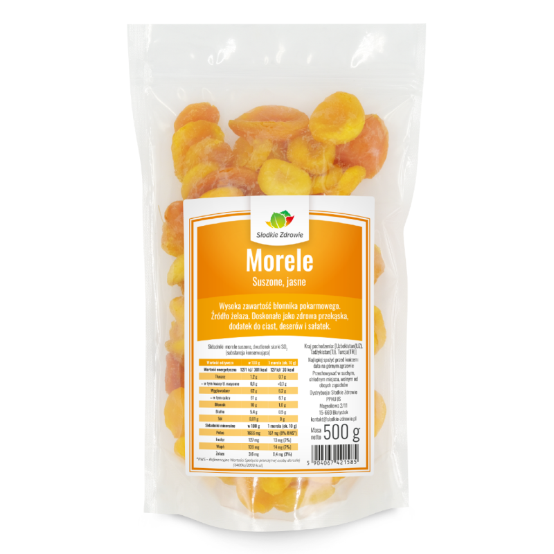 Morele suszone, jasne 500g