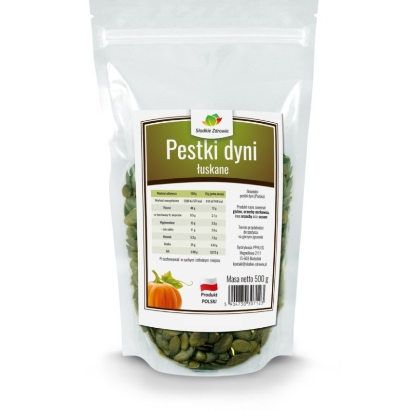 Pestki dyni - łuskane ciemne polskie - 500g