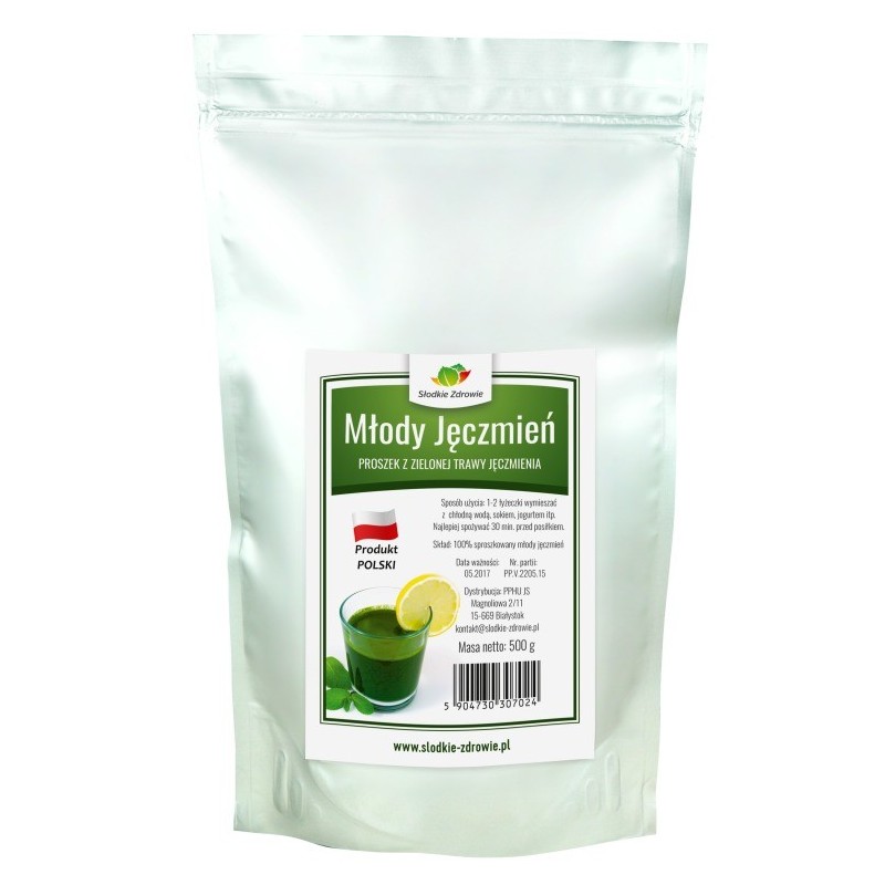 Młody, zielony jęczmień 500g (trawa)