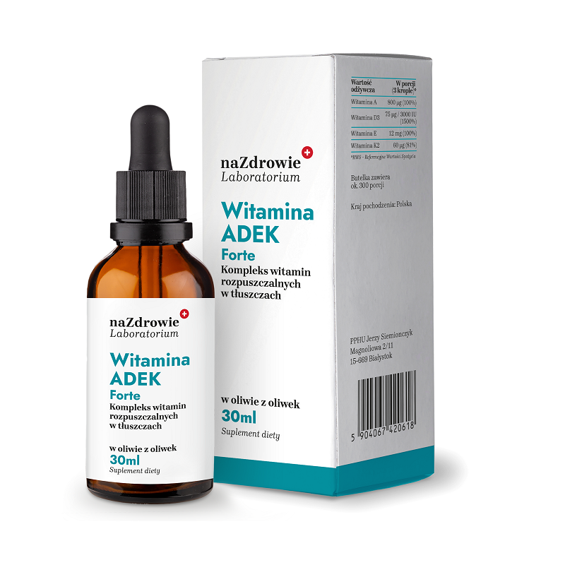Na Zdrowie Witamina ADEK A, D3, E, K2 mk7 krople 30ml
