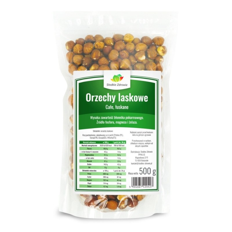 Orzechy laskowe, łuskane 500g