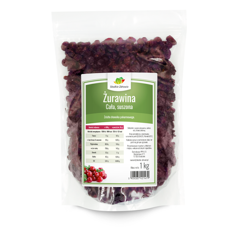 Żurawina suszona - cała całojagodowa - 1kg